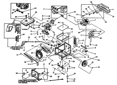 Pressure Washer And Cradle Diagram and Parts List for 9674-2-MC  Briggs and Stratton Pressure Washer